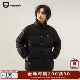熊猫·本（ben.panda）春季新款工装羽绒服男潮流时尚立领加厚保暖户外休闲上衣多穿外套 黑色(防泼水面料） M