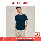 HOLLISTER24夏款经典小海鸥情侣基础款短袖T恤男装女装KI324-4042 深蓝色 M (180/100A)