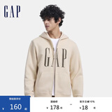 GAP男女装秋季款印花字母logo抓绒连帽卫衣休闲外套660128