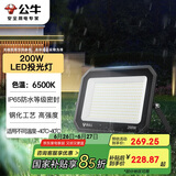 公牛（BULL）LED投光灯户外庭院工厂园林灯露营灯 IP65防水等级200W-6500K白光
