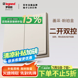 罗格朗（LEGRAND）开关插座面板画采粉铂金色5孔带USB墙壁暗装家用空调86型五孔电源 两开双控开关