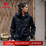 猛犸象（MAMMUT）【红标】Clion 男女同款防风耐磨连帽夹克外套软壳衣 黑色 S