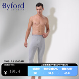 百富（BYFORD）男士保暖裤棉针织打底裤中腰秋裤男长裤棉红色MW8950 灰色 L