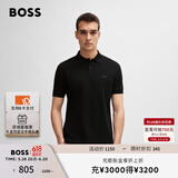 BOSS【父亲节礼物】【100%棉 珠地布】男士夏高尔夫运动短袖Polo衫 001-黑色 L