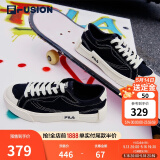 FILA FUSION斐乐女鞋帆布鞋女 低帮板鞋POP轻质帆布鞋休闲运动鞋女 黑-BK 40