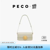 PECO852真皮斜挎复古小法棍包新款单肩通勤方包生日礼物送女友 斑鸠灰灰内里头层手搓牛皮 现货