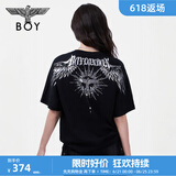 BOY LONDON【暗黑罗盘】夏情侣款短袖权杖印花炸街潮牌T恤N01906 黑印银N01906 经典升级款 L