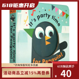 英文原版 Little Faces百变脸谱系列  It's Party Time for Penguin  精装立体变景书 儿童情绪绘本 绿山墙