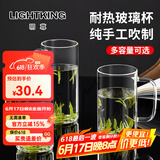 明尊（LIGHTKING）茶杯 玻璃水杯带把手 男女办公室泡茶杯加厚耐热玻璃杯子 CP'40【480ml】单只装
