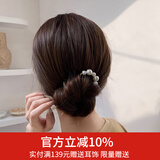 向晚发簪U型珍珠发簪女简约簪子丸子头盘发神器发卡簪子女高级感发钗