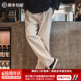 马登工装 美式复古牛仔裤棉籽壳cleanfit宽松直筒休闲长裤子男春季 米白色 L
