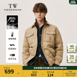 Teenie Weenie Men小熊男装羽绒服冬季衬衫式羽绒服保暖外套外套男 卡其色 L (175)