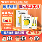 [中智]银黄颗粒 4g*10袋/盒清热疏风利咽解毒用于外感风热咽痛喉核肿大急慢性咽炎扁桃体炎等 4g*10袋 5盒装 【居家囤货必备】