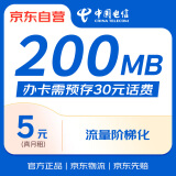 中国电信无忧卡5元低月租可选手机号流量电话卡预存30元话费全国通用