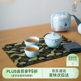 万仟堂（Edenus）陶瓷茶具快客杯便携旅行包一壶二杯功夫茶具套装 称心如意 粉青釉