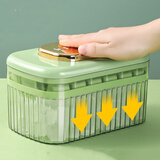 万佳臻按压冰块模具软胶冰格制冰模具制冰盒脱冰带盖冻冰块制作神器冰铲 牛油果绿丨冰格24颗+铲子