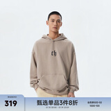 CHINISM  CH简约美式重磅简约连帽卫衣男士春秋潮流休闲宽松情侣帽衫上衣 米咖色 L
