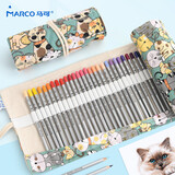 马可（MARCO）72孔笔帘 萌猫笔帘 笔袋 卷式布艺帆布笔帘素描彩色铅笔笔袋 750004A 速写 马克笔绘画