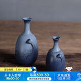 万仟堂（Edenus） 粗陶花瓶 复古工艺品摆件手工花器花插 茶具配件 宋韵影相p 宋韵影相（小）花插