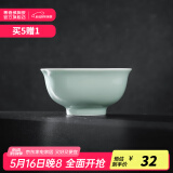 景德镇（jdz）官方陶瓷影青白瓷餐具散件纯色碗盘餐具端午节礼物家用高档礼盒 流影4.5英寸饭碗
