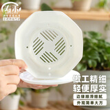 寿禾 花盆含托多肉绿植盆栽种植家庭园艺 比加盆-白色含托