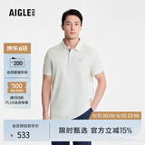 AIGLE艾高短袖POLO衫T恤春夏DFT速干吸湿排汗户外休闲运动舒适男 茉莉白 BC421 XL