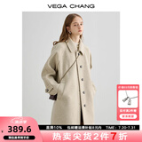 VEGA CHANG毛呢大衣女2025年冬新款大衣小个子高级感赫本风外套 燕麦色 M