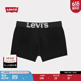Levi's【商场同款】李维斯男士时尚经典LOGO织花黑色平角单条装 黑色 L