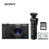 索尼（SONY）ZV-1 黑色口袋相机+GP-VPT3蓝牙手柄+SF-E64A存储卡+ NP-BX1电池 约2010万有效像素 拍摄手柄套装