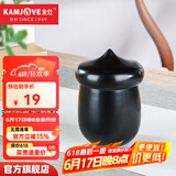 金灶（KAMJOVE）陶瓷茶杯双层防烫暖心杯 陶瓷带盖茶杯茶具冲茶器 200ml水杯 KP-11黑色