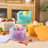 特百惠（Tupperware）冷藏保鲜盒1升彩色4件套冰箱收纳保鲜盒 干货零食果蔬冷藏盒方盒 1升冷藏方盒彩色 4件套
