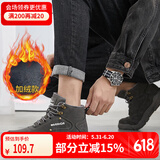 回力 Warrior 高帮加绒男靴时尚百搭休闲鞋户外男鞋雪地靴 WXP(WZ)-0210 深灰 40