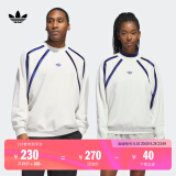 adidas情侣款简约运动圆领套头卫衣男女阿迪达斯官方三叶草 轨道灰 M