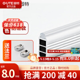 固特（GUTE）衣柜杆衣橱横杆挂衣杆托五金配件加厚衣通法兰底座可裁剪尺寸 减音防滑款-铝白色【配底座】 杆子81-90cm内