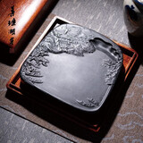 善琏湖笔砚台歙砚可磨墨黑龙尾天然原石书法专用研墨精品石砚儿童防干文房四宝笔砚安徽歙砚