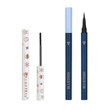 BLUETHIN超细刷头睫毛膏持久不易晕染纤长浓密自然卷翘顺滑流畅新手学生 睫毛膏+眼线笔