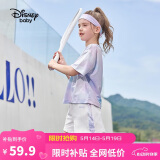 迪士尼（DISNEY）童装儿童女童速干短袖套装T恤运动中裤两件套24夏DB321UE28蓝160