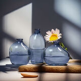 木丁丁不规则玻璃艺术花瓶三件套复古简约风鲜花插花花器高级感生日礼物