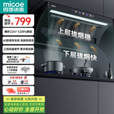 四季沐歌油烟机家用顶侧双吸抽油烟机大吸力厨房抽烟机脱排油烟机免拆自清洗抽烟机一级能效侧顶吸油烟机 [爆款热销]D50-22爆吸|挥手启动|热清洗