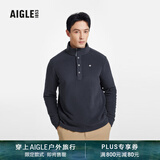AIGLE艾高抓绒衣经典款POLARTEC户外保暖休闲耐穿半拉链上衣男士 海军蓝 BE484 M (175/92A)