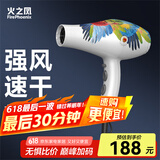火之凤吹风机理发店专用 电吹风筒 负离子2200W大功率发廊大风力速干家用高速恒温护发不伤发8960 8960H白鹦鹉(2400W)