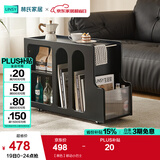 林氏家居岩板茶几客厅可移动小户型边几茶水柜沙发边柜可可系列可选OU2J 【黑色】移动小巴士