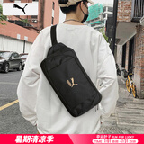彪马（PUMA）男包女包 25夏季新款骑行单肩包手提包休闲包手拎包邮差包学生斜 090567-01/黑色/刺绣logo OSFA