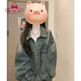 蜜乐奇牛仔外套女美式水洗春秋复古2026设计感新款宽松夹克上衣休闲时尚 【美式水洗春秋牛仔外套女复古 做旧蓝 M 建议98-110斤