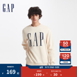 Gap男女装字母印花大logo圆领抓绒卫衣609136简约经典款 奶油米色 165/88A(S) 亚洲尺码
