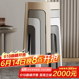 卓博凳子家用塑料凳子可叠放圆凳板凳小凳子高凳餐凳BD509黑白灰卡