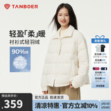 坦博尔轻薄短款衬衫翻领时尚保暖女士外套TBF330276D 兰卡白 160 