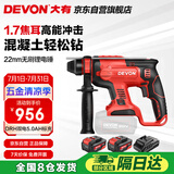 大有20V无刷充电电锤两用锂电锤冲击钻工业级电锤DRH双电5.0标充