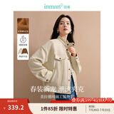 茵曼（INMAN）春季外套女装2025新款复古麂皮绒休闲高级宽松长袖小个子夹克上衣 浅杏色 M