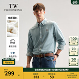 Teenie Weenie Men小熊男装休闲牛仔衬衫男秋冬长袖美式复古衬衣 浅牛仔色 2XL 185